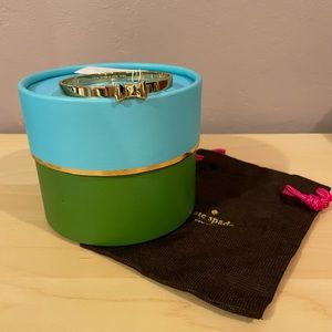 NWT gold colored Kate Spade “Take a Bow” bangle
